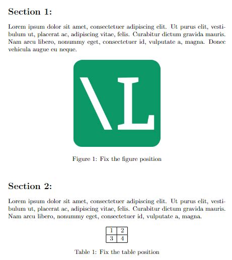 latex begin figure|how to fix table position in latex.